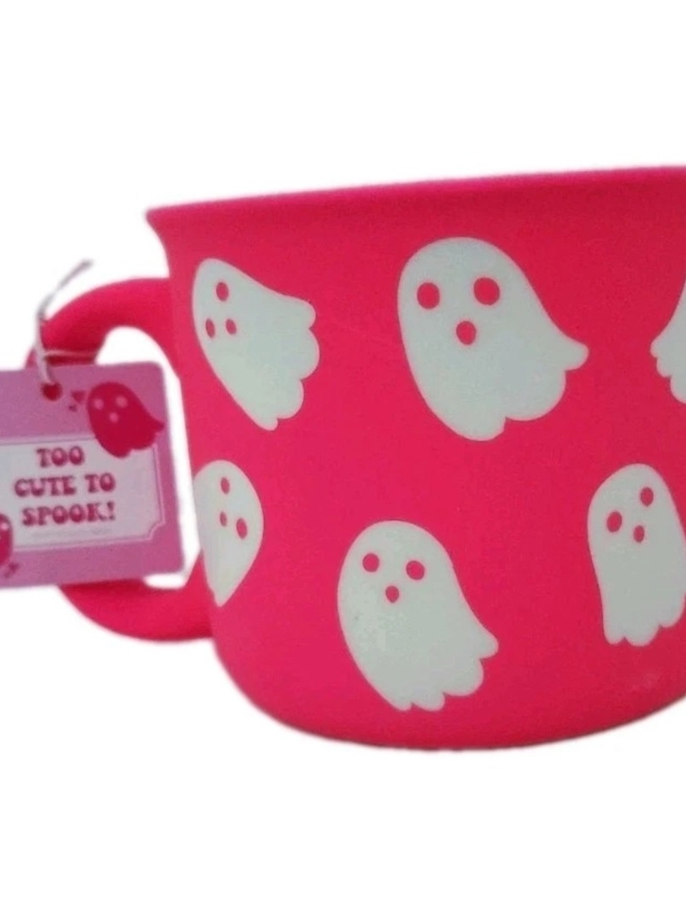 Pink Halloween Ghost Ceramic Mug - Cute Spooky Design